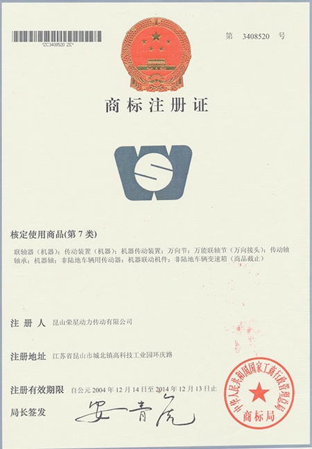 荣星证书-商标注册证